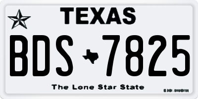 TX license plate BDS7825