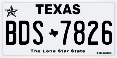 TX license plate BDS7826