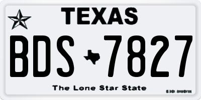 TX license plate BDS7827
