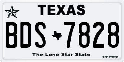 TX license plate BDS7828