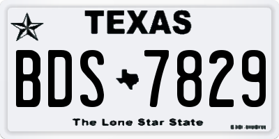 TX license plate BDS7829