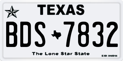 TX license plate BDS7832