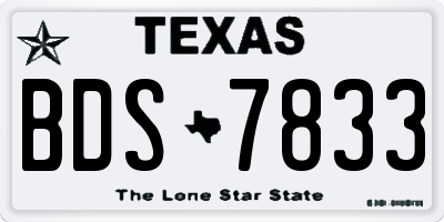 TX license plate BDS7833