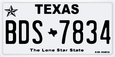 TX license plate BDS7834