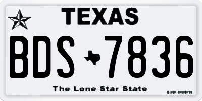 TX license plate BDS7836