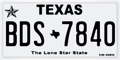 TX license plate BDS7840