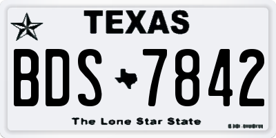 TX license plate BDS7842
