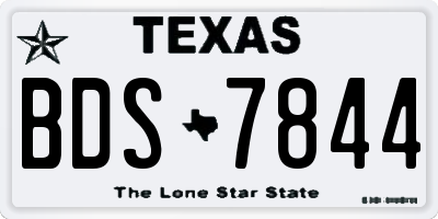 TX license plate BDS7844