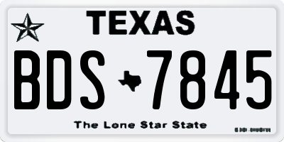 TX license plate BDS7845