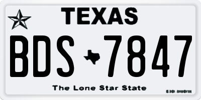 TX license plate BDS7847