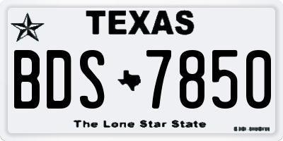 TX license plate BDS7850
