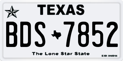 TX license plate BDS7852