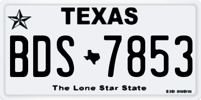 TX license plate BDS7853