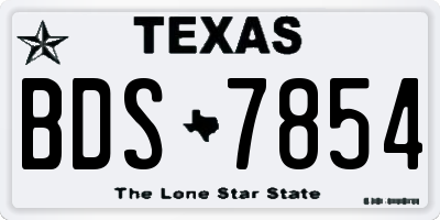 TX license plate BDS7854