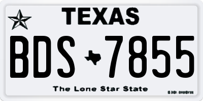 TX license plate BDS7855