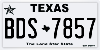 TX license plate BDS7857