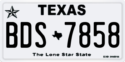 TX license plate BDS7858