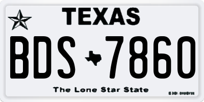 TX license plate BDS7860