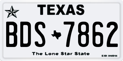 TX license plate BDS7862
