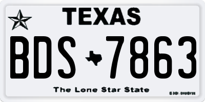 TX license plate BDS7863