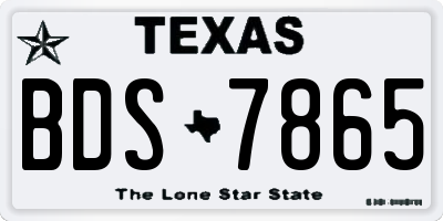 TX license plate BDS7865