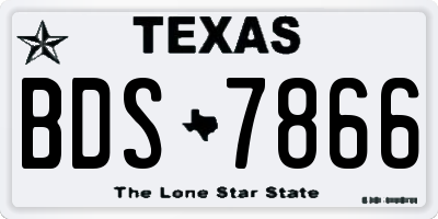 TX license plate BDS7866