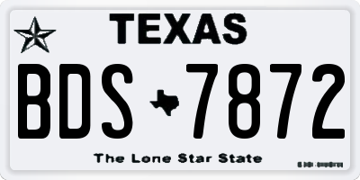 TX license plate BDS7872