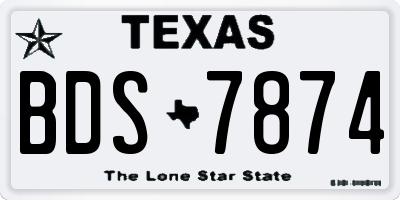 TX license plate BDS7874