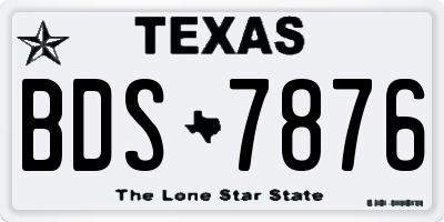 TX license plate BDS7876