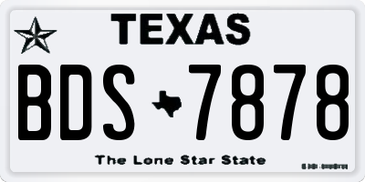 TX license plate BDS7878