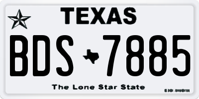 TX license plate BDS7885