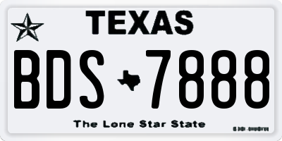 TX license plate BDS7888