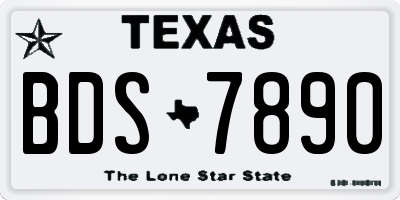 TX license plate BDS7890