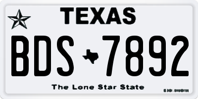 TX license plate BDS7892