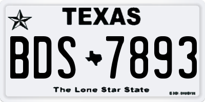 TX license plate BDS7893