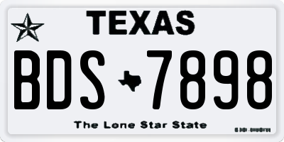 TX license plate BDS7898