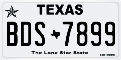 TX license plate BDS7899