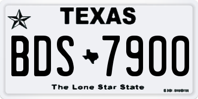 TX license plate BDS7900