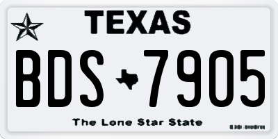 TX license plate BDS7905