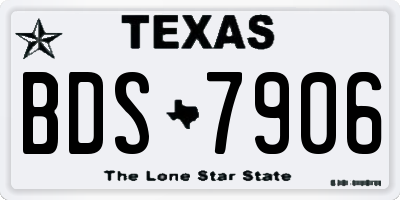 TX license plate BDS7906