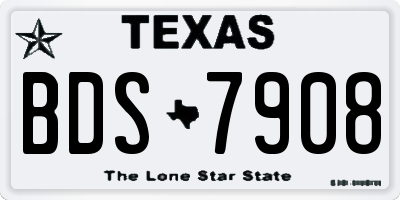 TX license plate BDS7908
