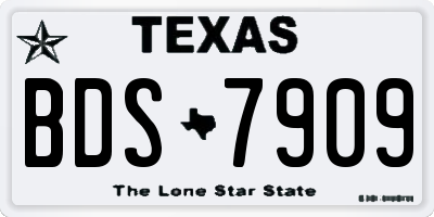 TX license plate BDS7909