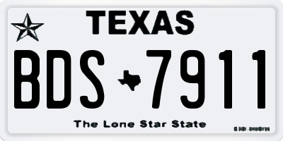 TX license plate BDS7911