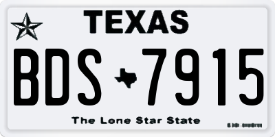 TX license plate BDS7915