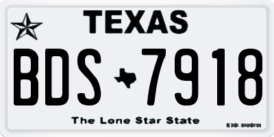 TX license plate BDS7918