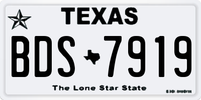 TX license plate BDS7919