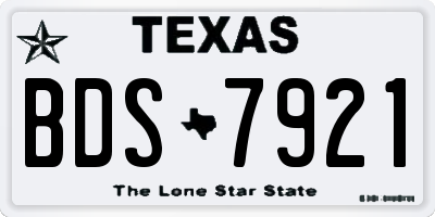 TX license plate BDS7921