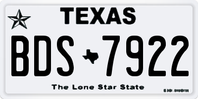 TX license plate BDS7922