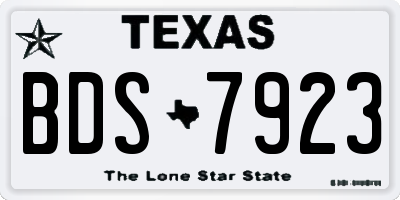 TX license plate BDS7923
