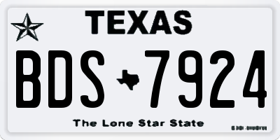 TX license plate BDS7924